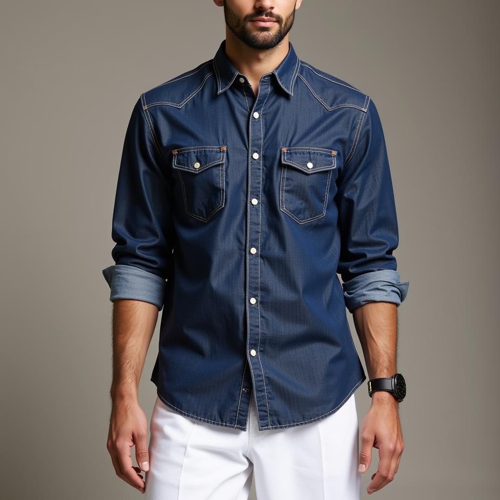 Denim Shirts Paired with Traditional Pakistani Clothing