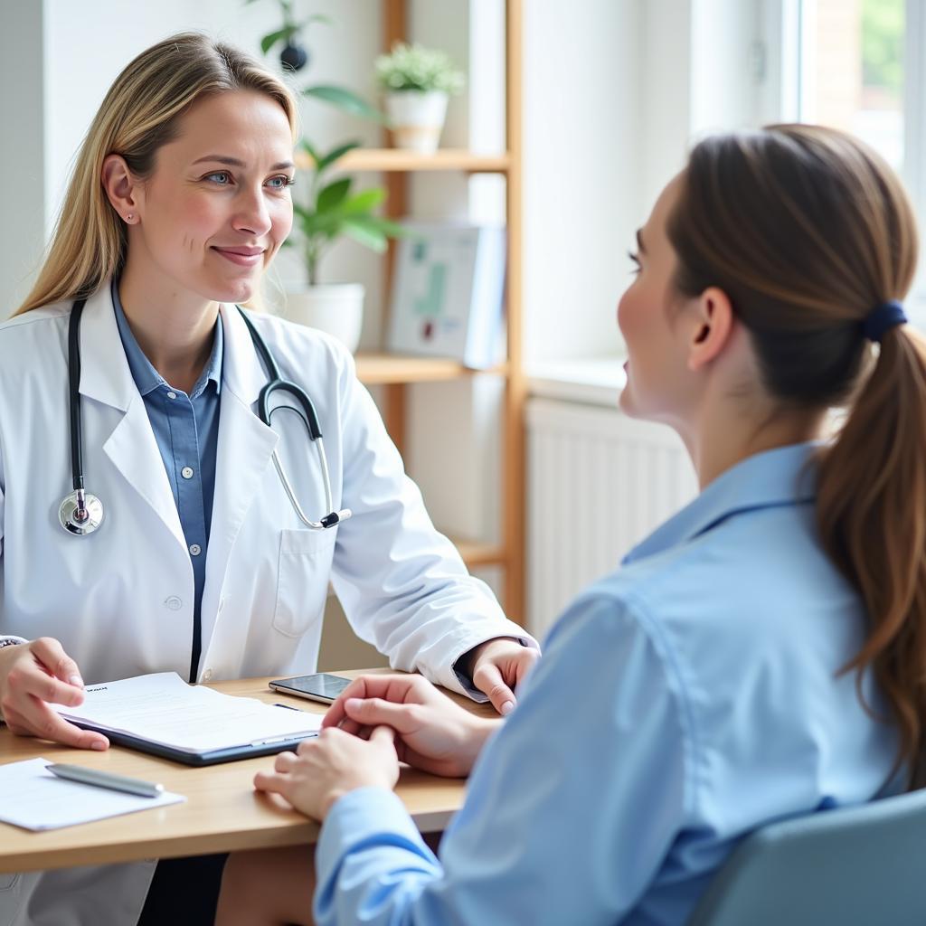 Doctor consulting patient about PCOS