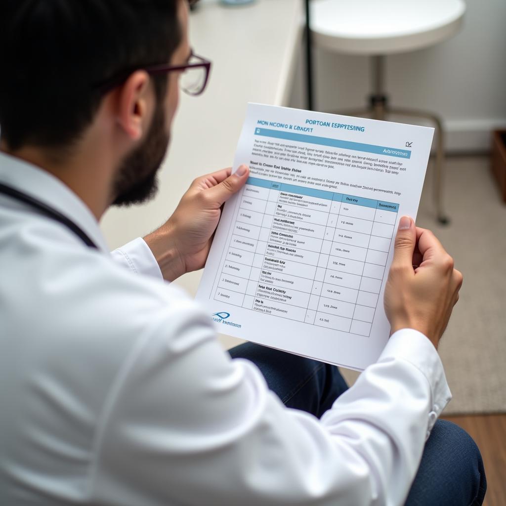 Doctor consulting a patient about iron deficiency.