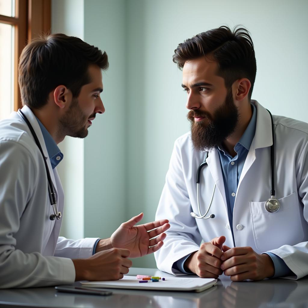 Doctor consulting patient about citalopram in Pakistan