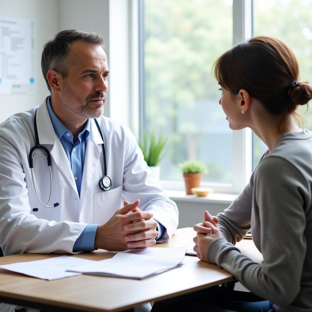 Doctor consulting with a patient about iron deficiency