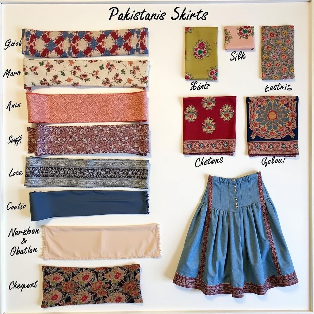 Fabric and design options for skirts in Pakistan