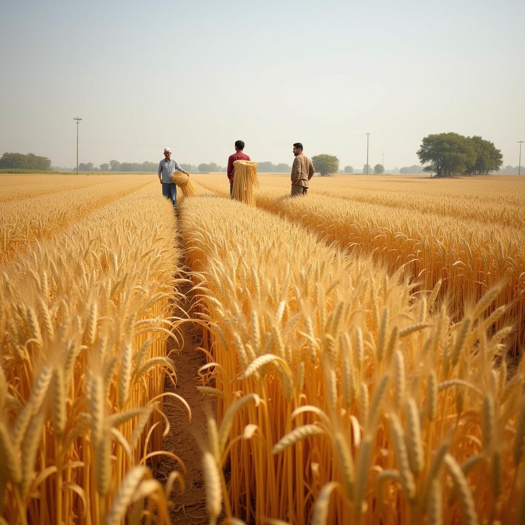 Pakistani Wheat Field at Harvest Time