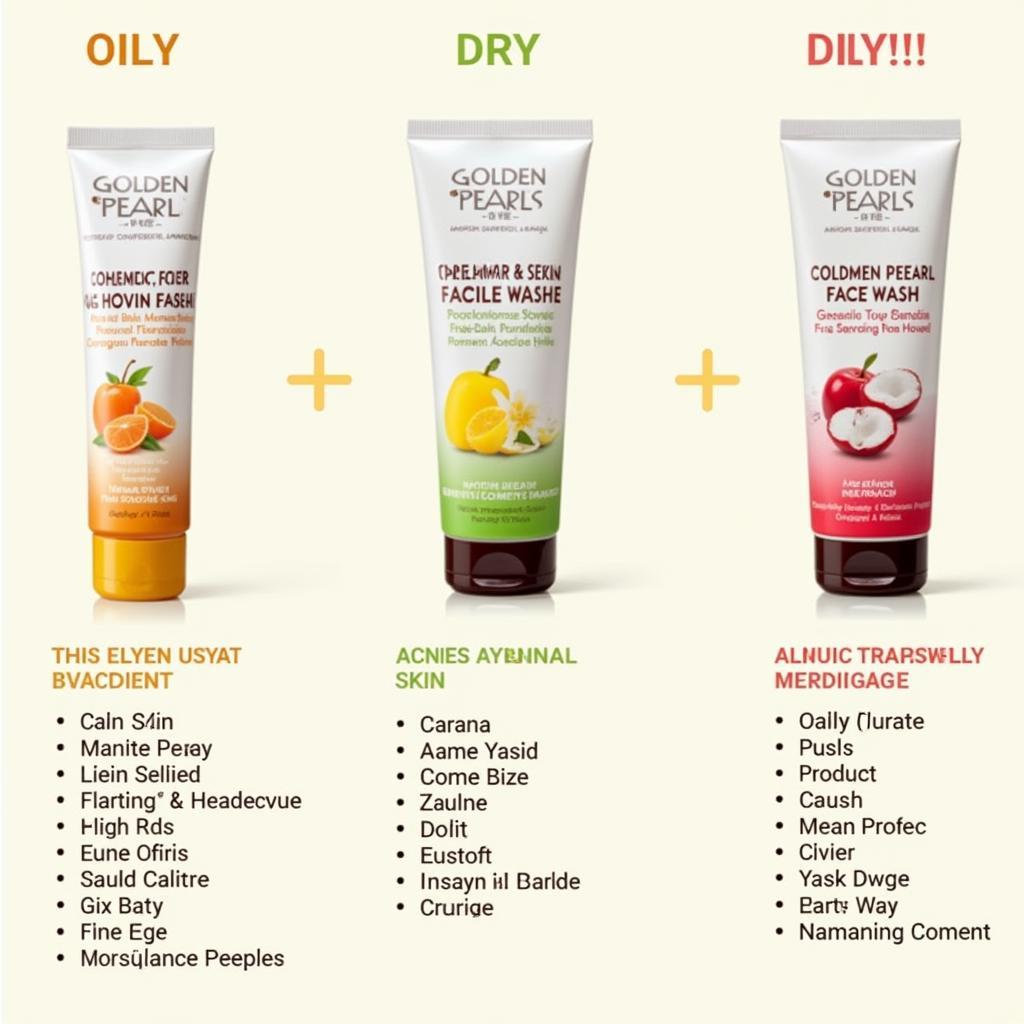 Golden Pearl Face Wash Range for Different Skin Types