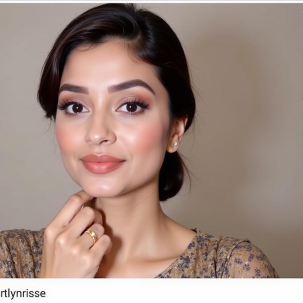 A Pakistani YouTuber creating a makeup look using Golden Rose products.