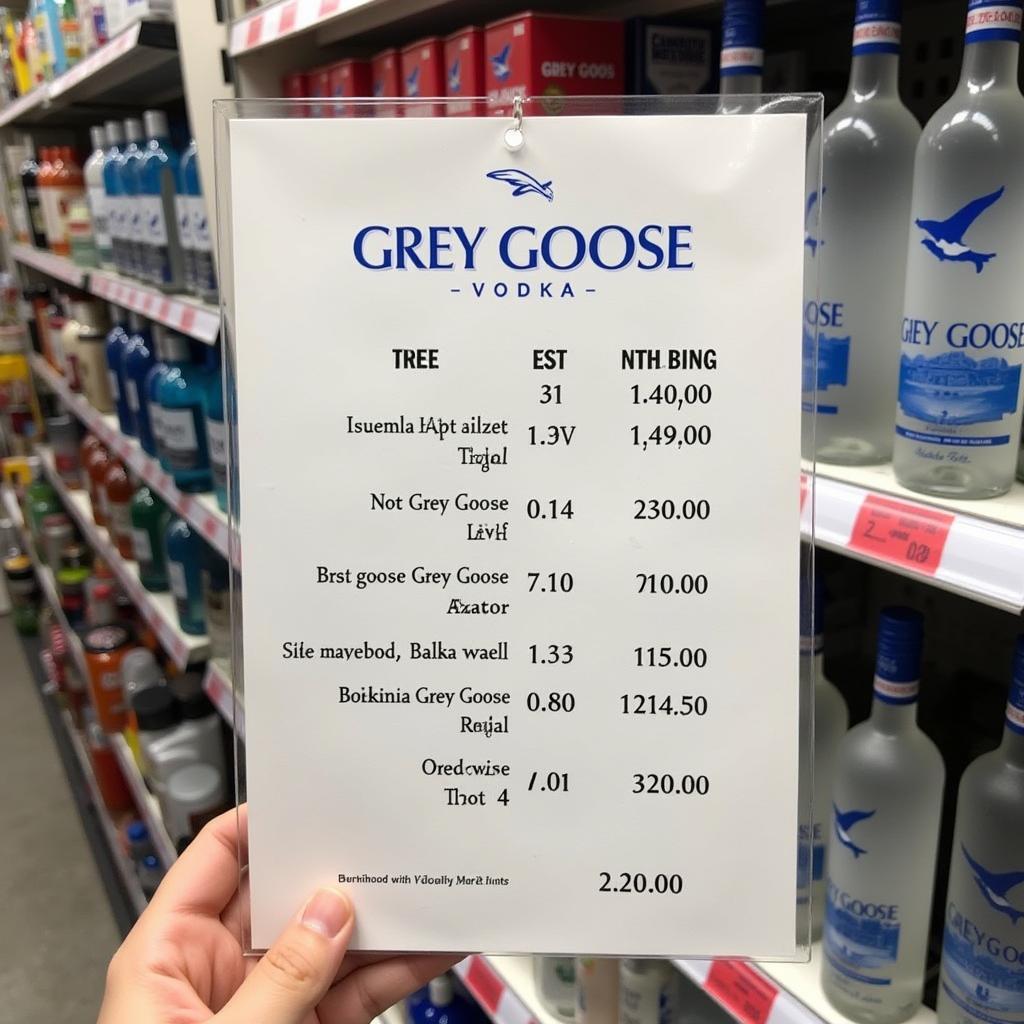 Price List for Grey Goose Vodka in Pakistan