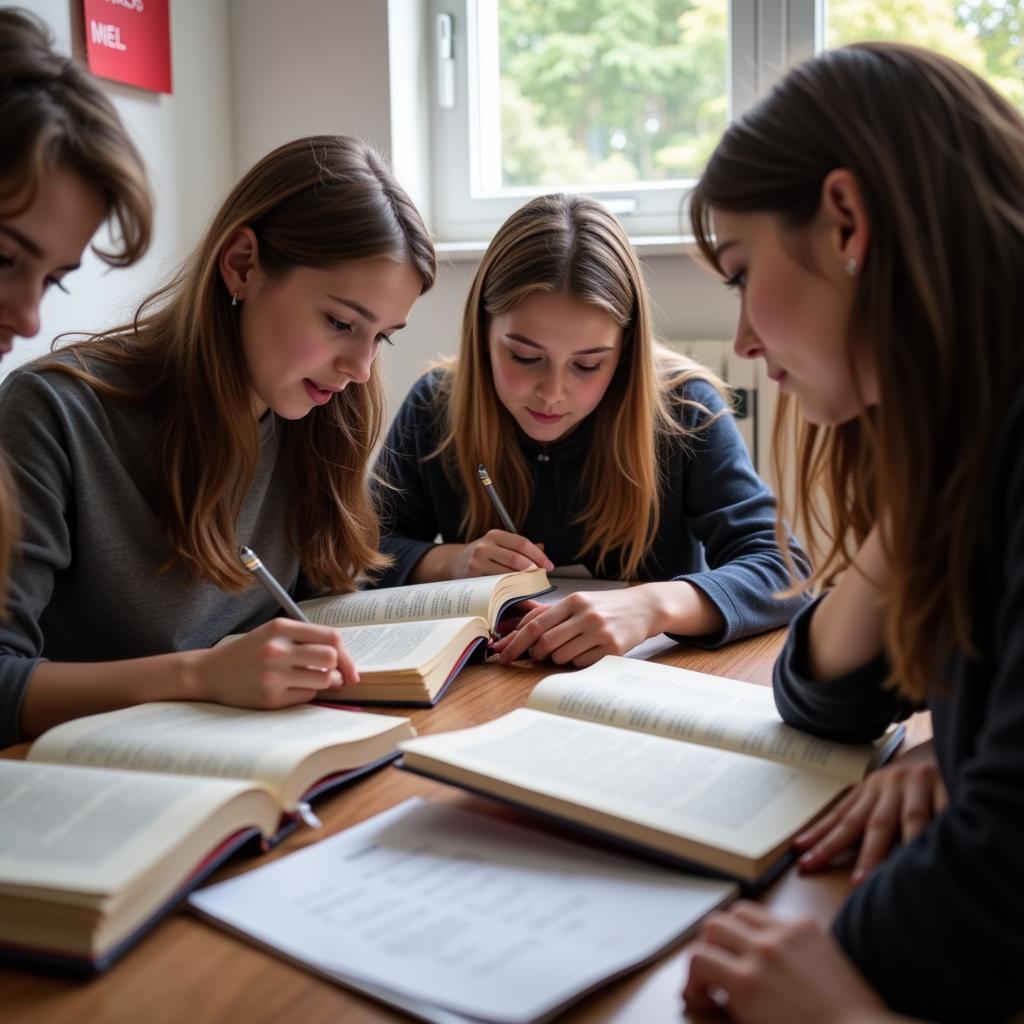 Group of Students Studying Mutalia Together