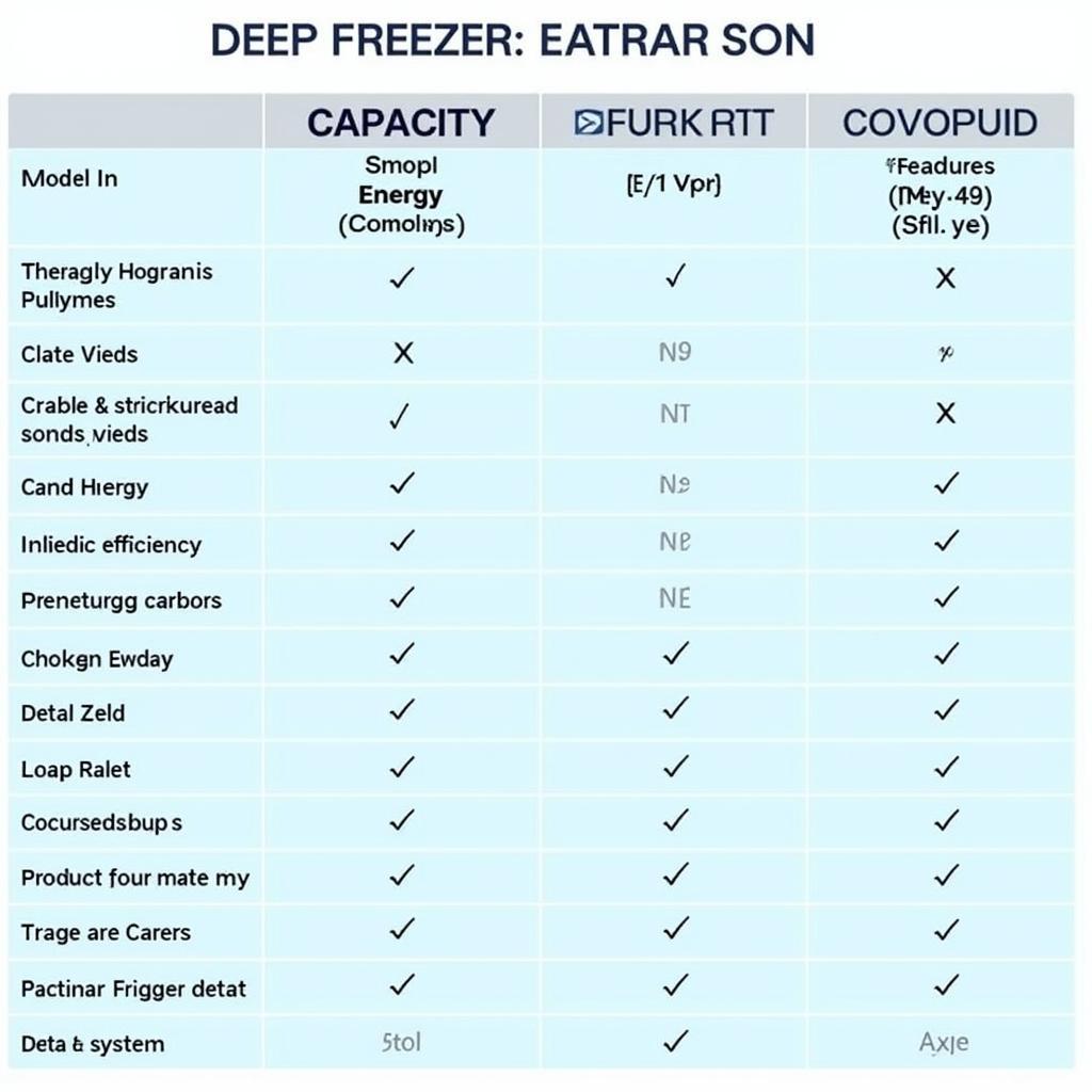 Haier Deep Freezer Features Comparison Chart