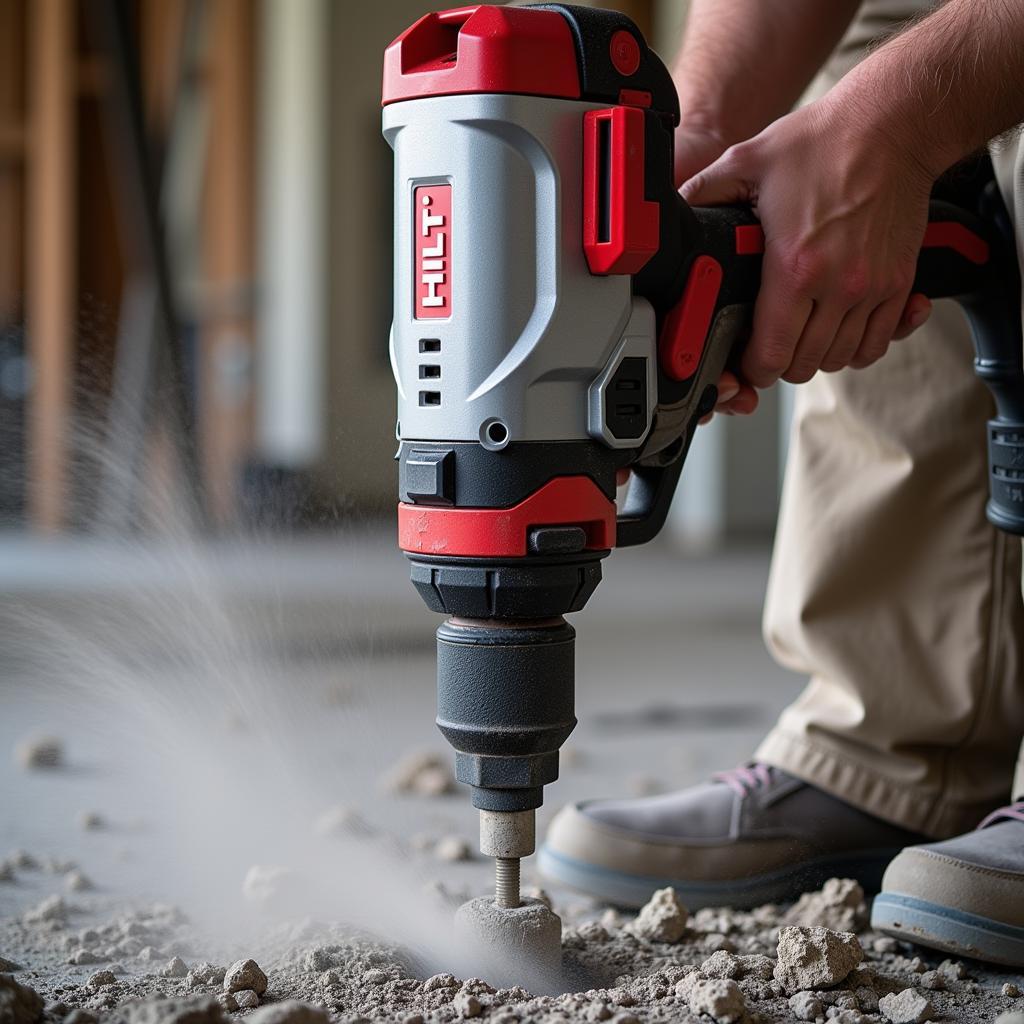 Hilti Rotary Hammer Drill in Action