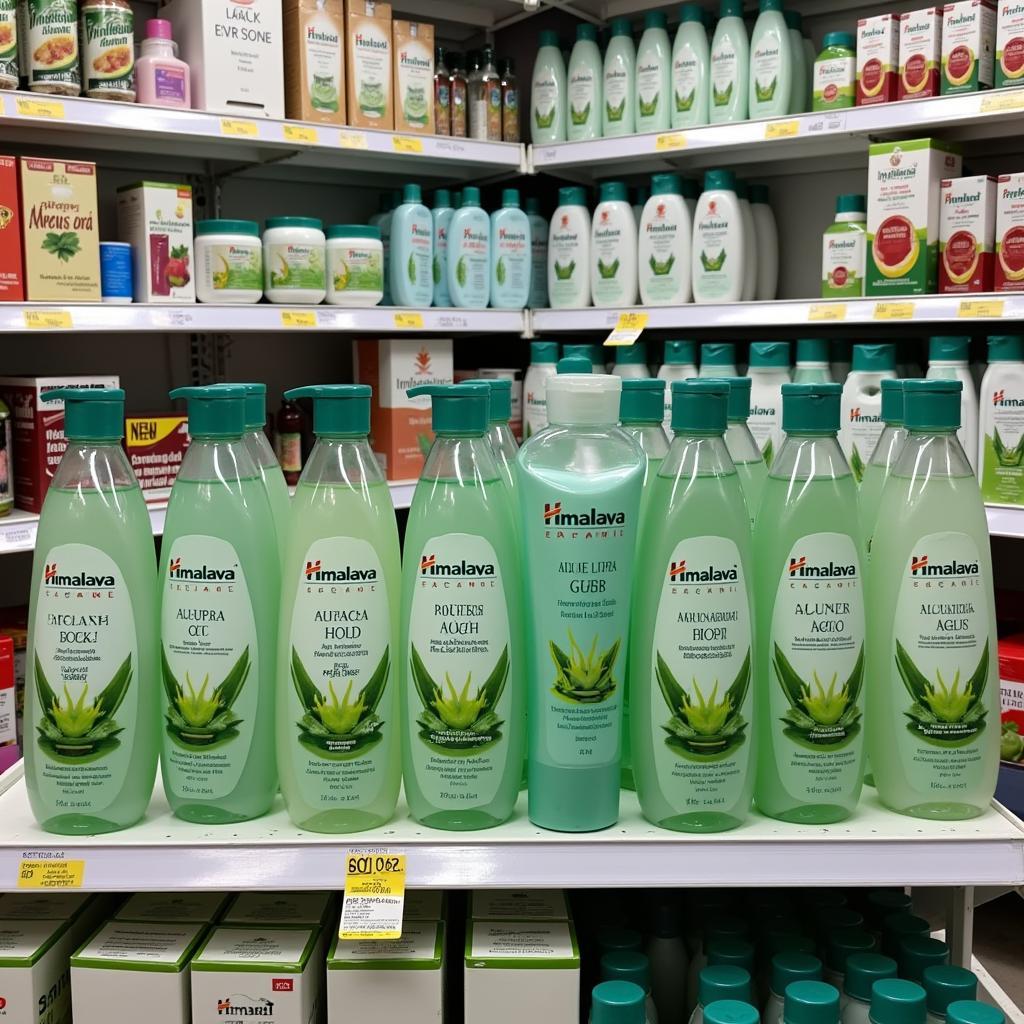 Himalaya Aloe Vera Gel displayed on shelves in Pakistani stores