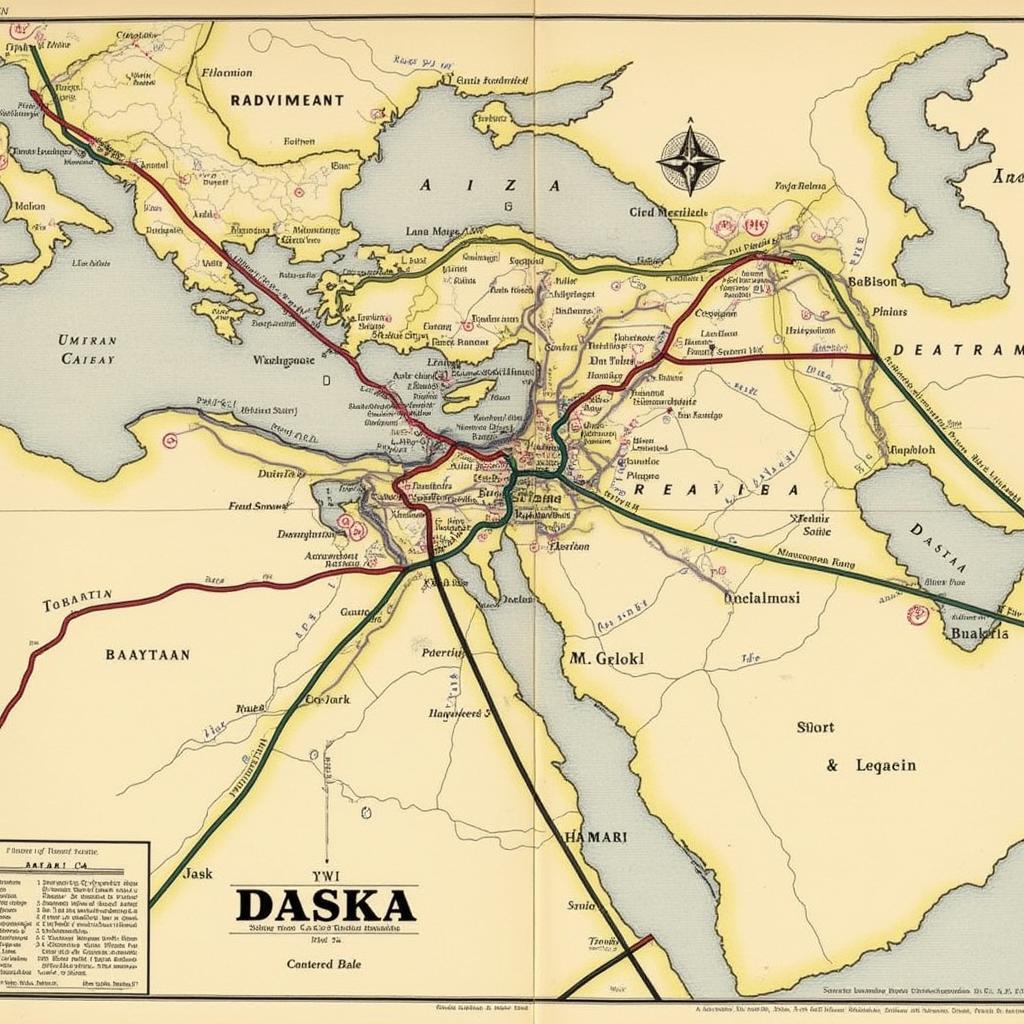 Historical Daska Pakistan Map showing ancient routes and settlements