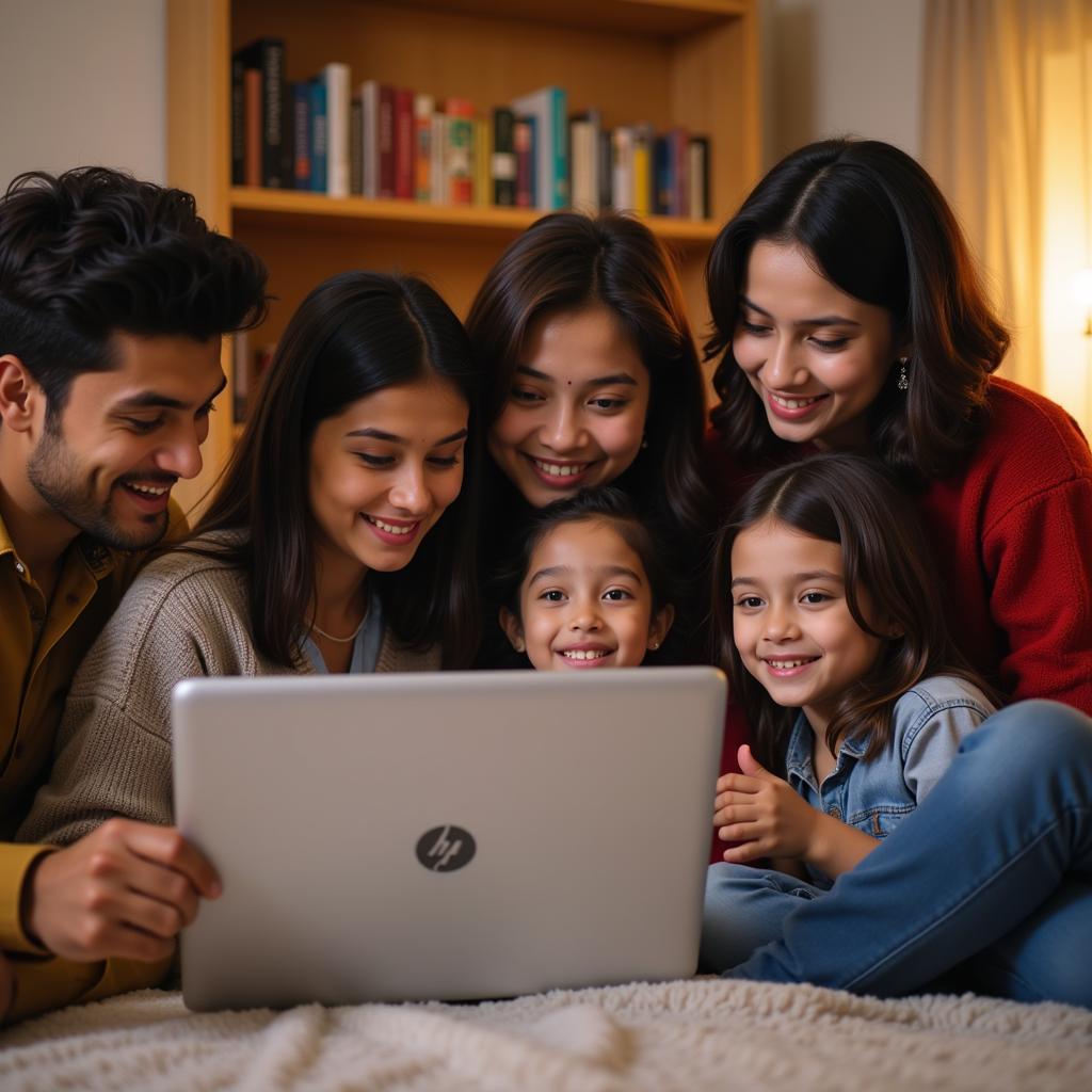 HP Chromebook 14 being used by a family in Pakistan