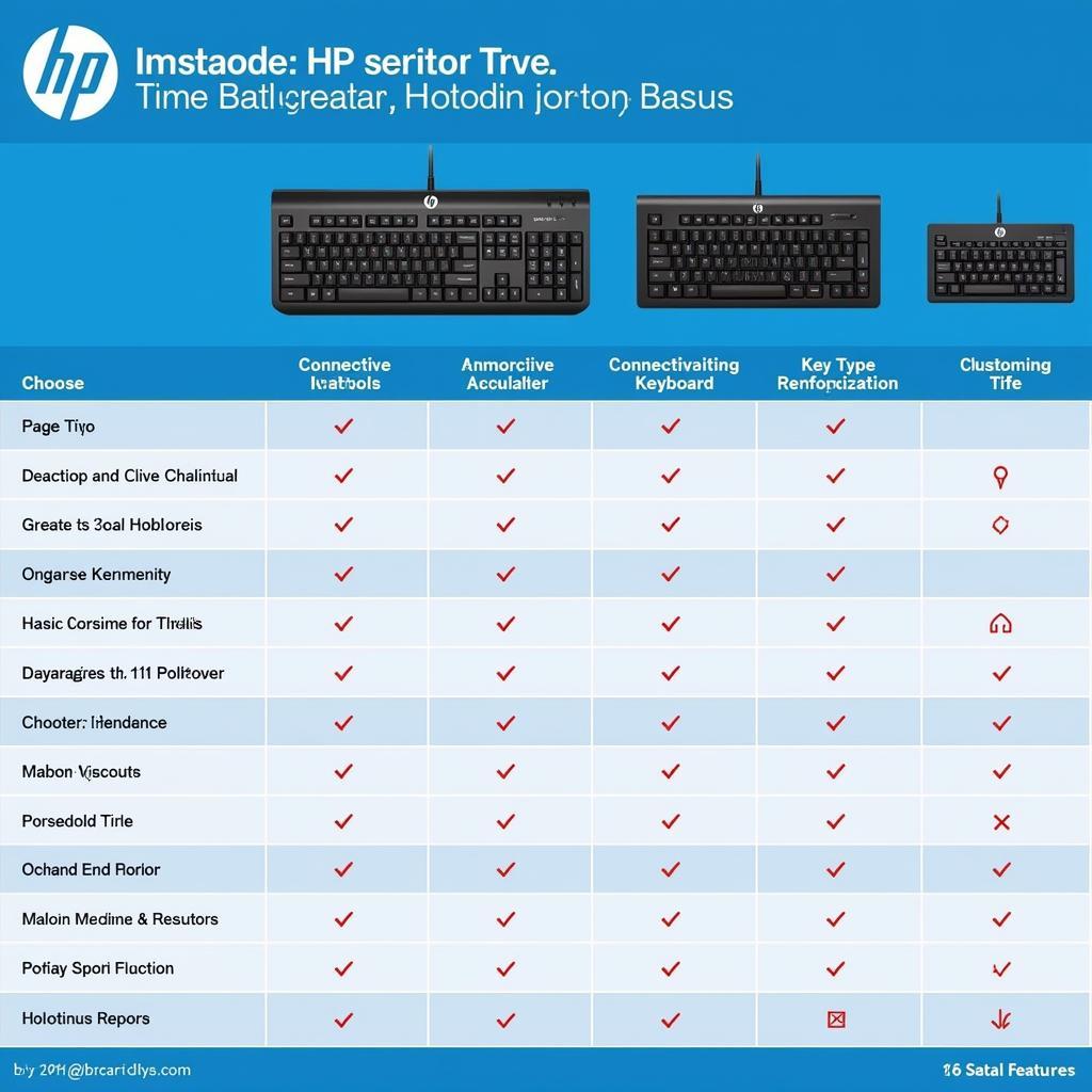 HP Keyboard Features Comparison Chart