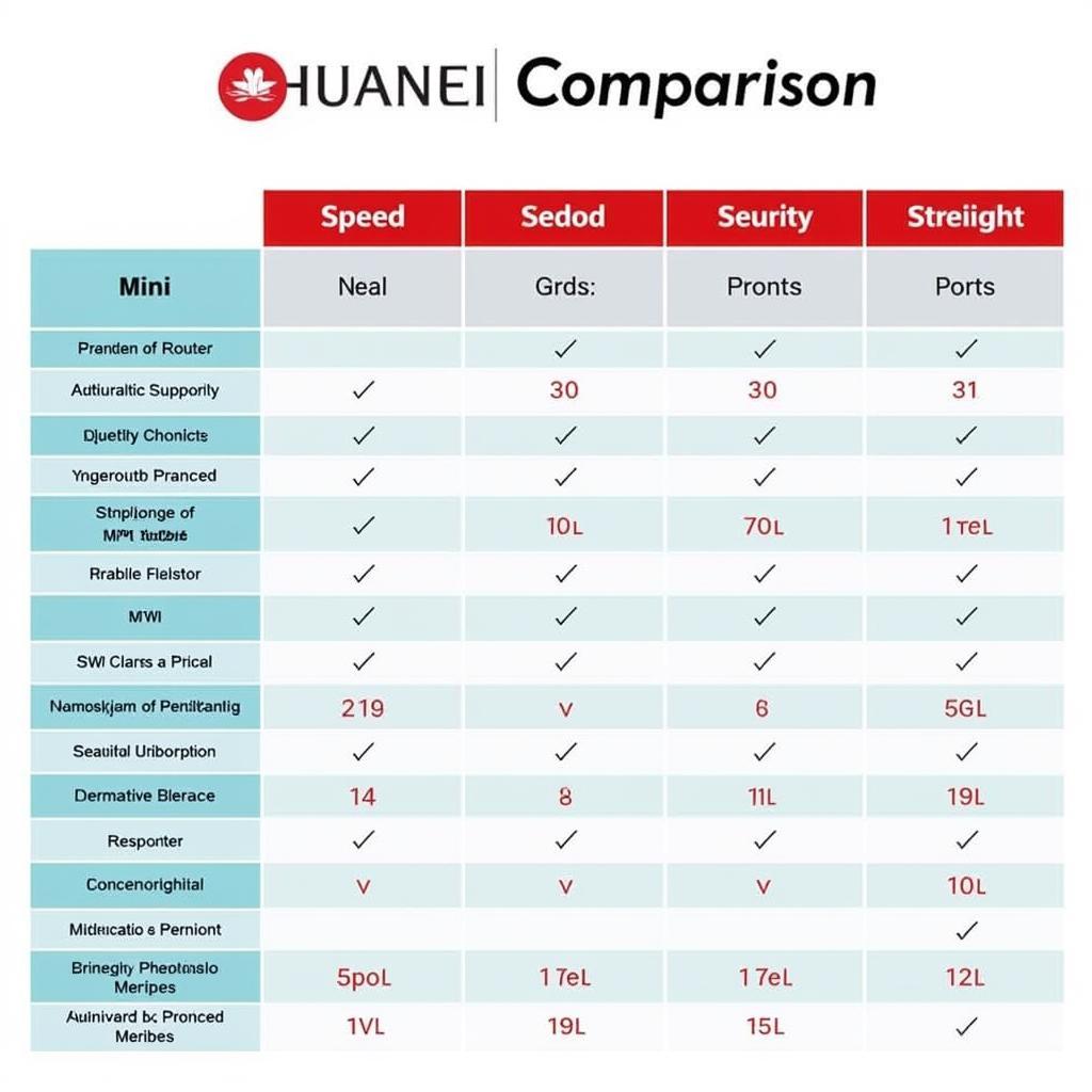 Huawei Router Comparison Chart