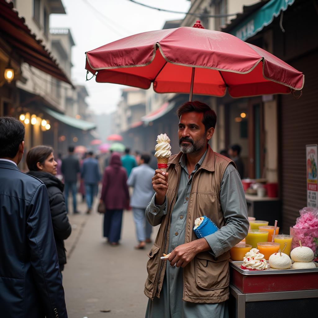 Street Ice Cream Vendor in Pakistan