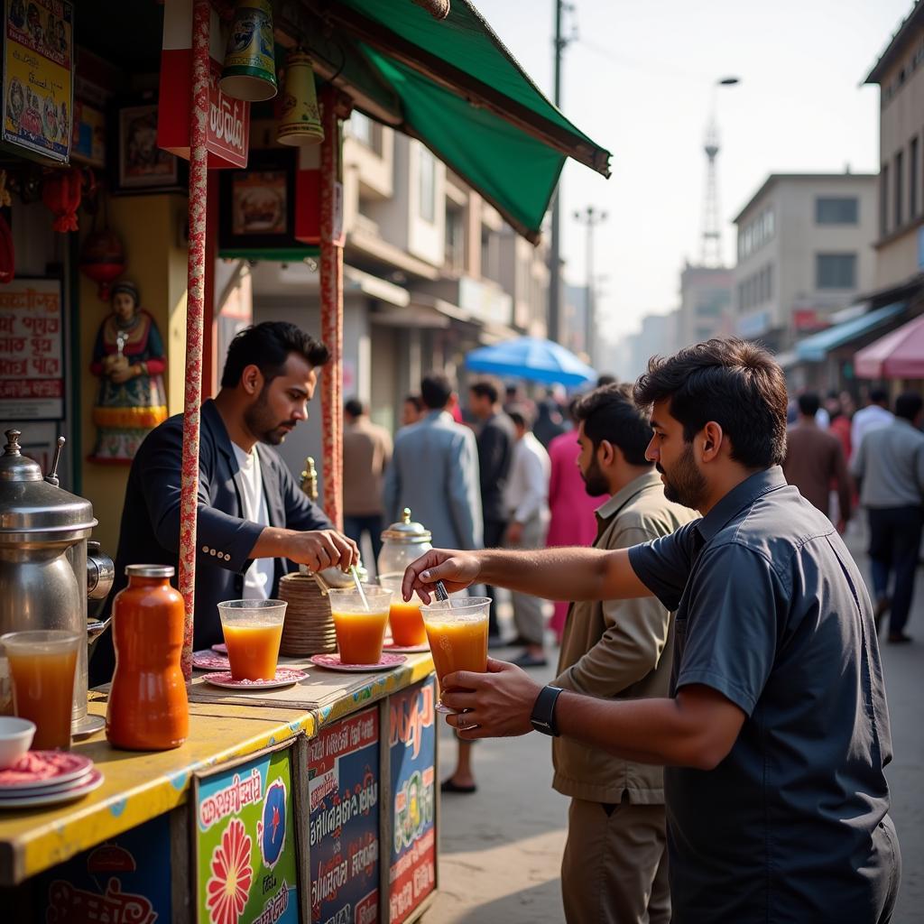 Iced tea being sold by a street vendor in Pakistan