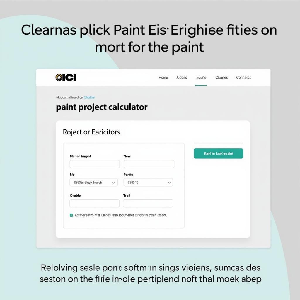 ICI Paint Project Calculator for Estimating Paint Quantity