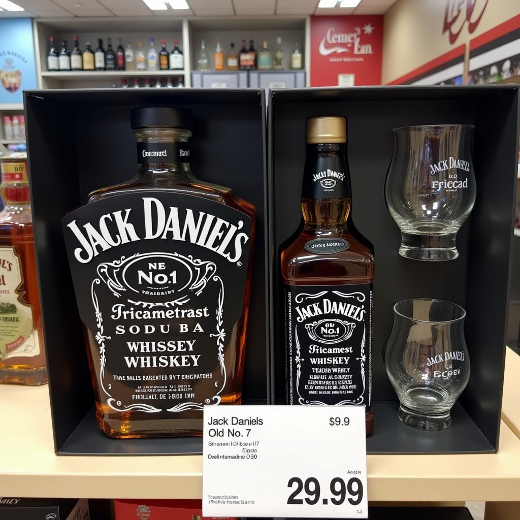 Jack Daniels gift set displayed in a Pakistani store