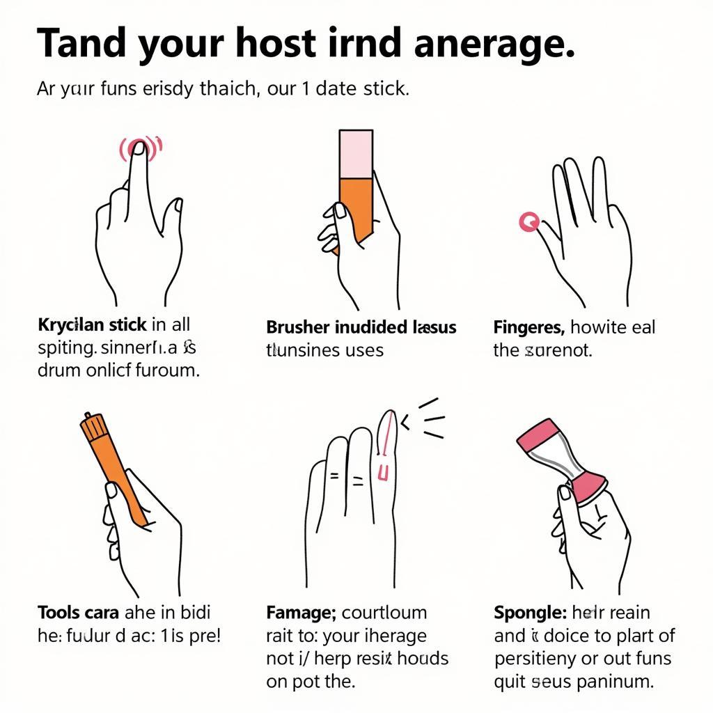 Kryolan Stick Application Techniques: Different techniques for applying Kryolan sticks are demonstrated, including using brushes, sponges, and fingers.