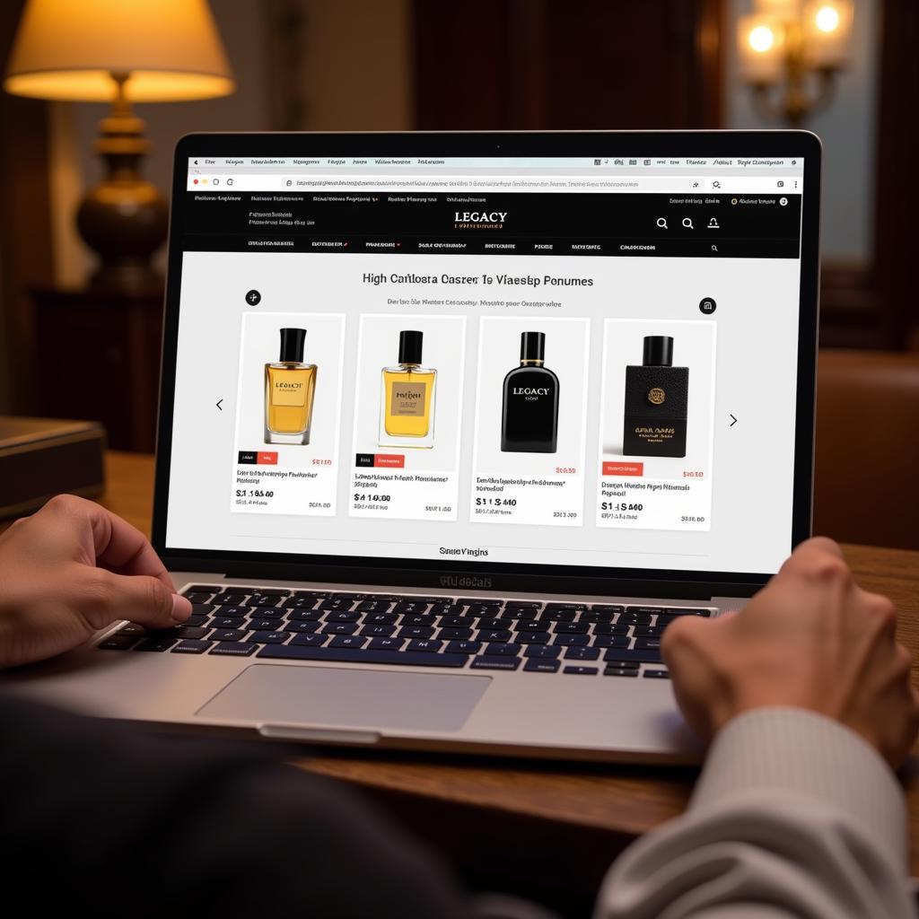 A Person Shopping for Legacy Perfume Online in Pakistan