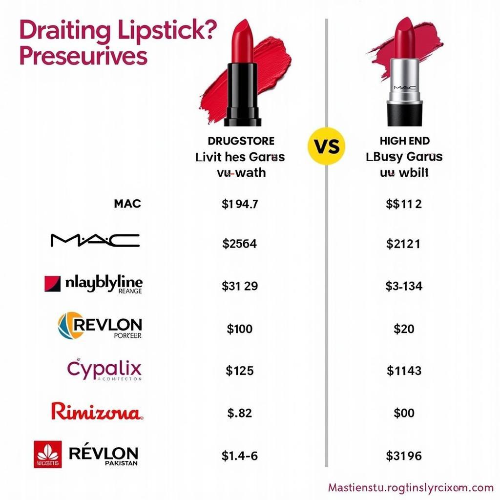 Lipstick Prices in Pakistan: A Comparison Chart