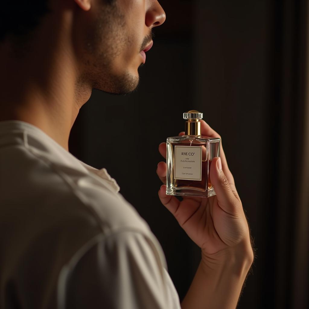 Man Applying Perfume