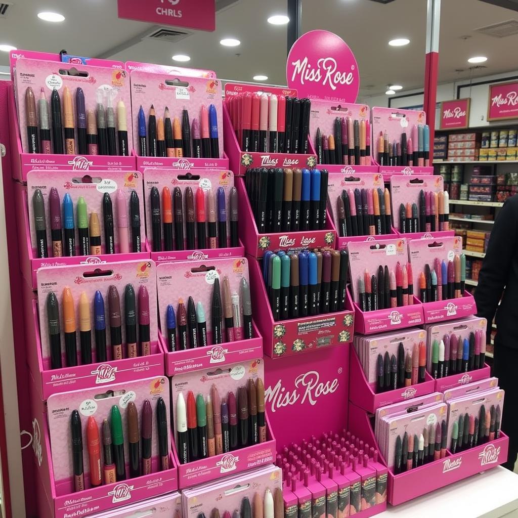 Miss Rose Eyeliner Display in a Pakistani Cosmetics Store