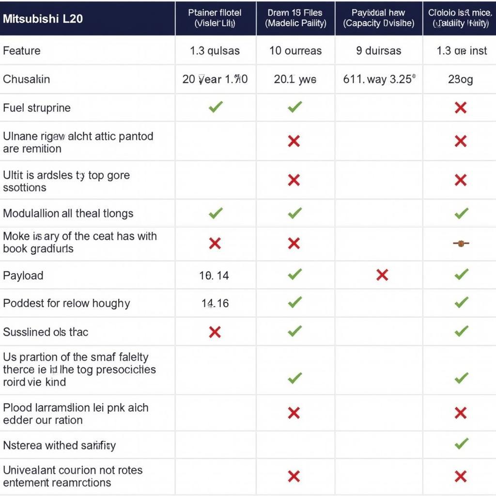 Comparing features of different Mitsubishi L200 models