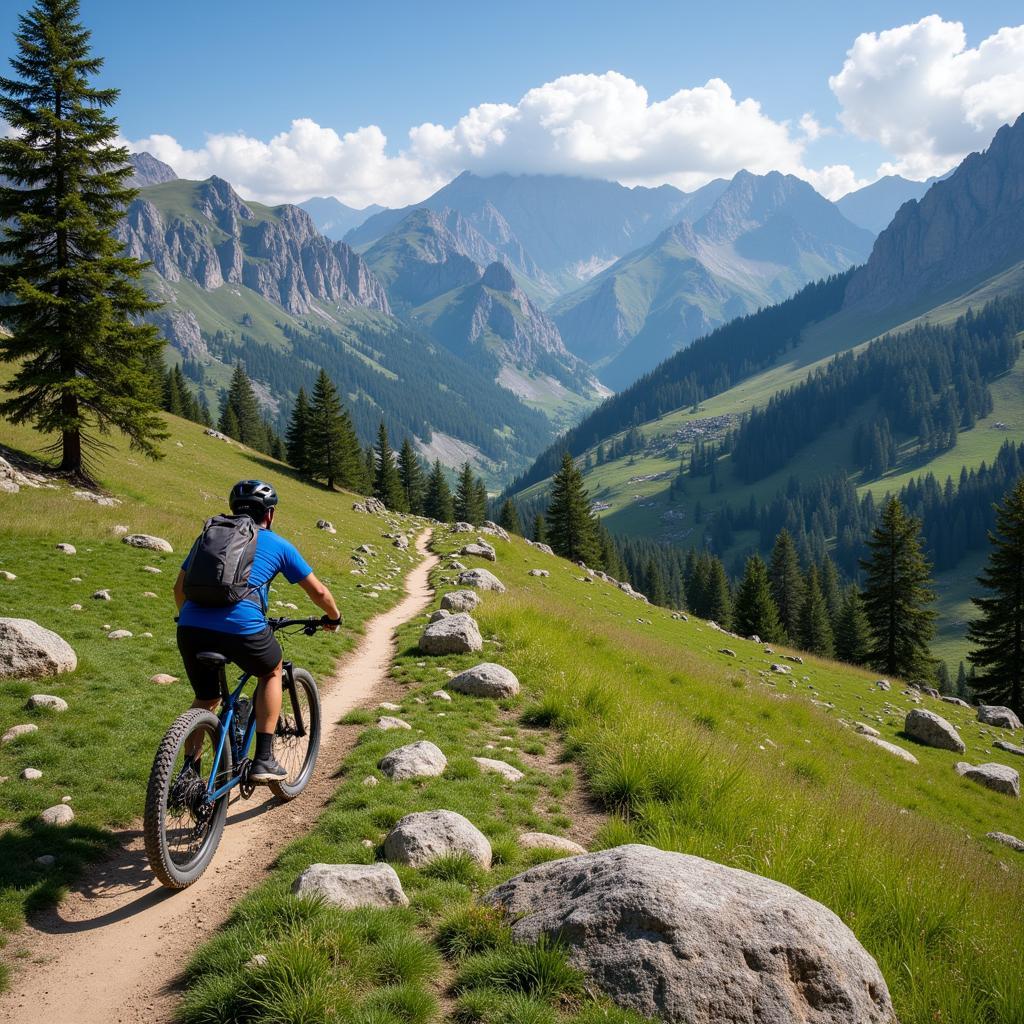 Popular mountain biking trails in Pakistan.