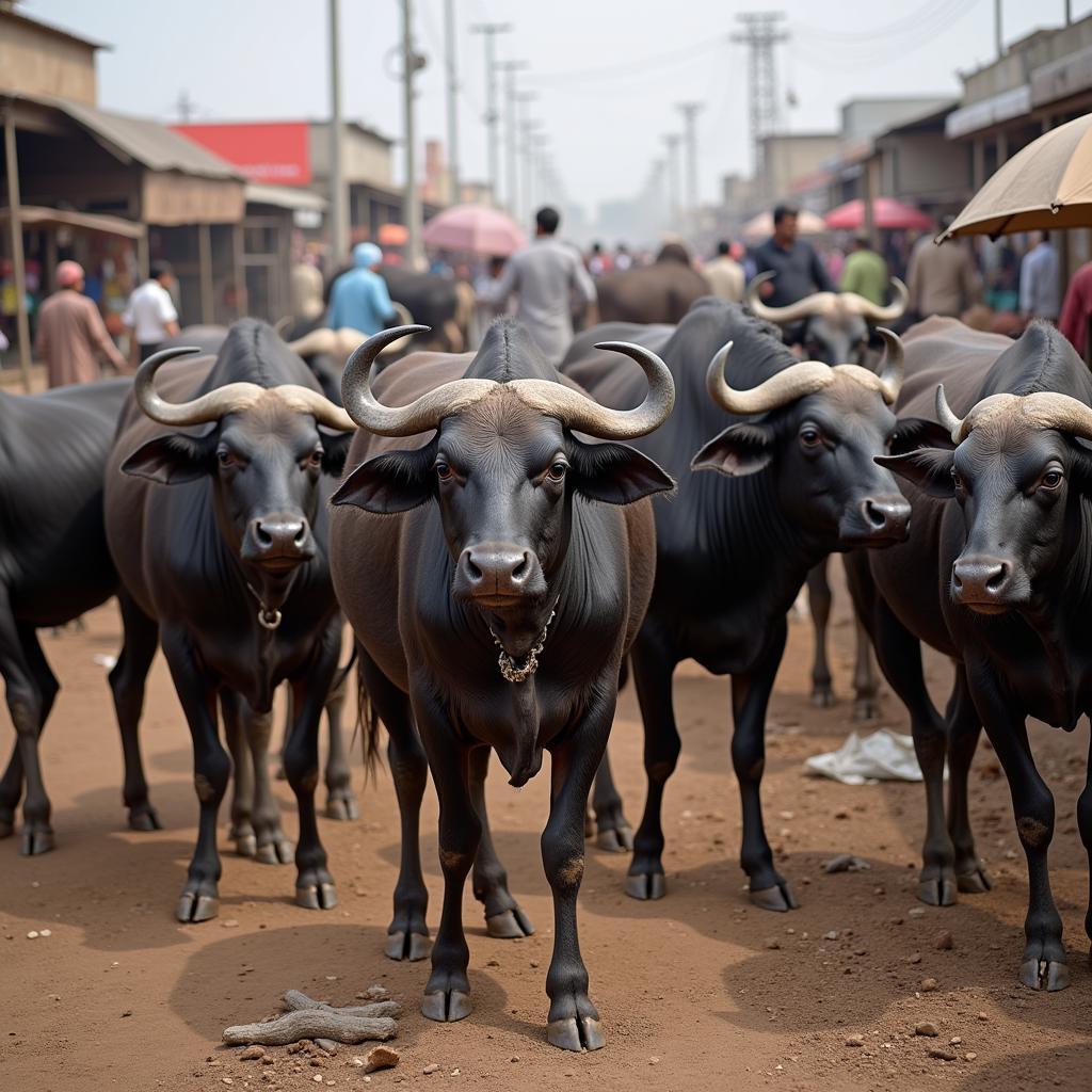 Nili Ravi Buffalo at a Livestock Market