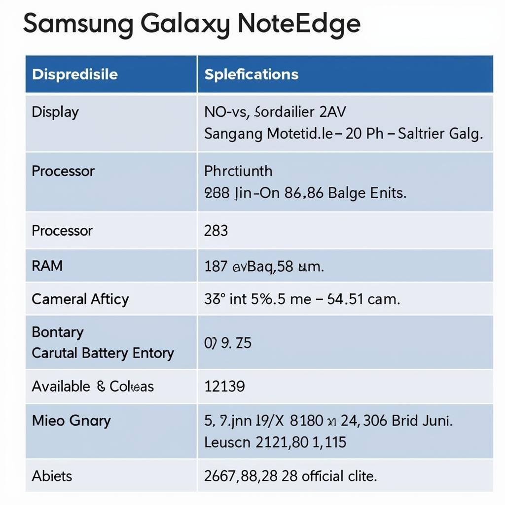 Detailed specifications of the Samsung Galaxy Note Edge for the Pakistani market