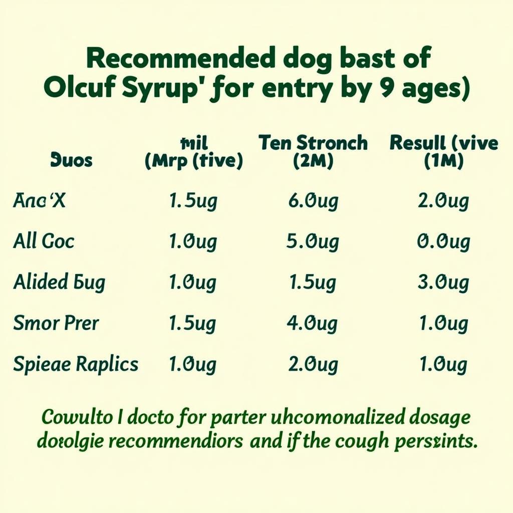 Olcuf Syrup Dosage Chart for Children