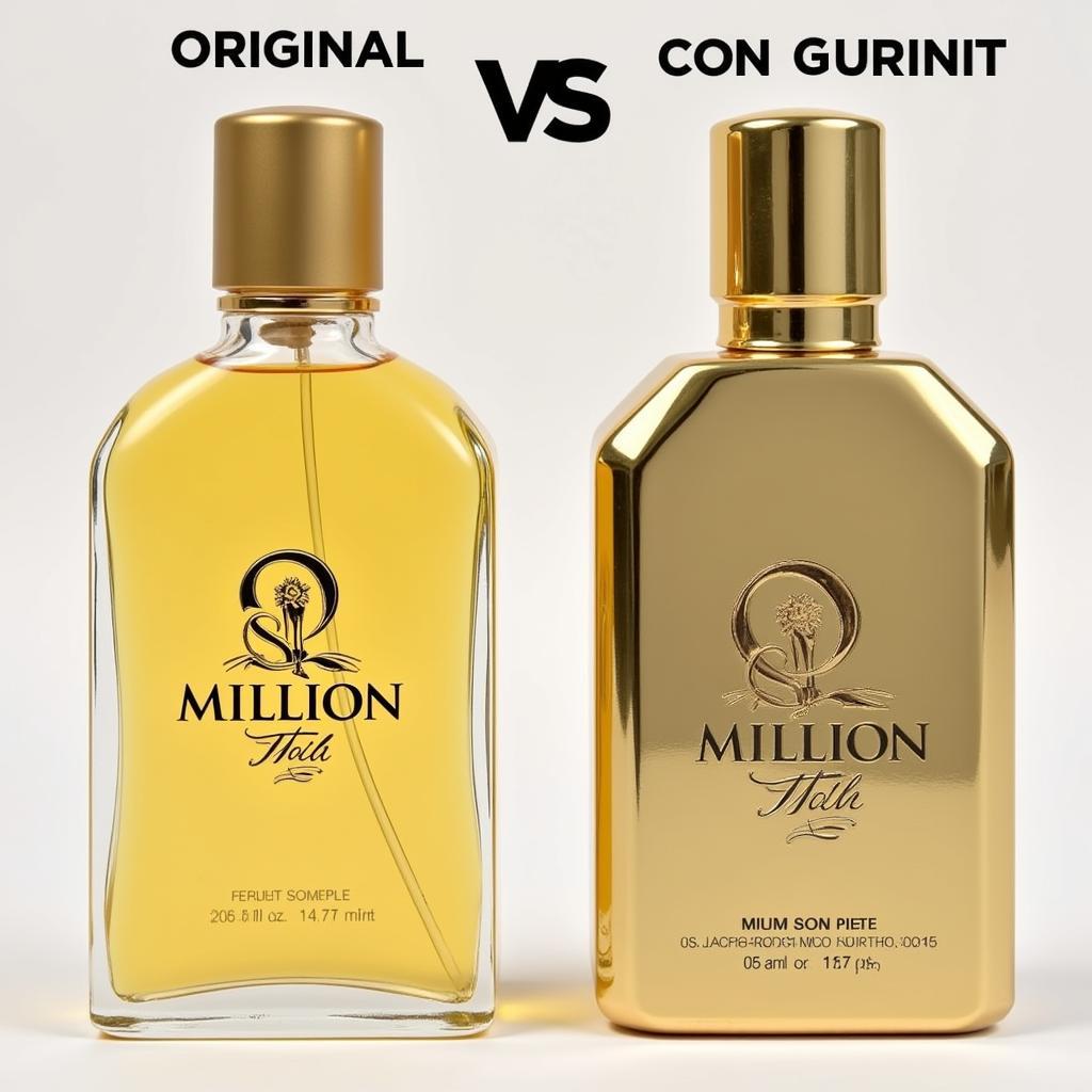 Comparing counterfeit and original One Million Perfume