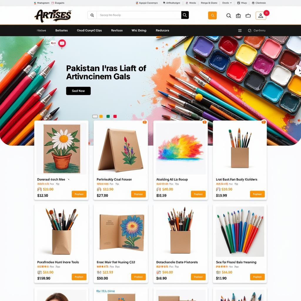 Online Art Supplies Pakistan E-commerce