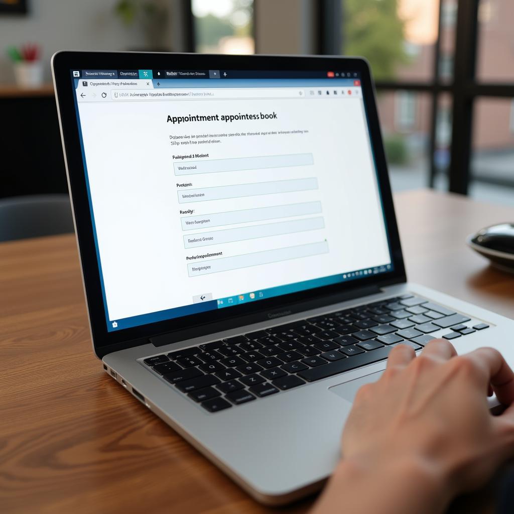 A person using a laptop to schedule a booster dose appointment online in Pakistan