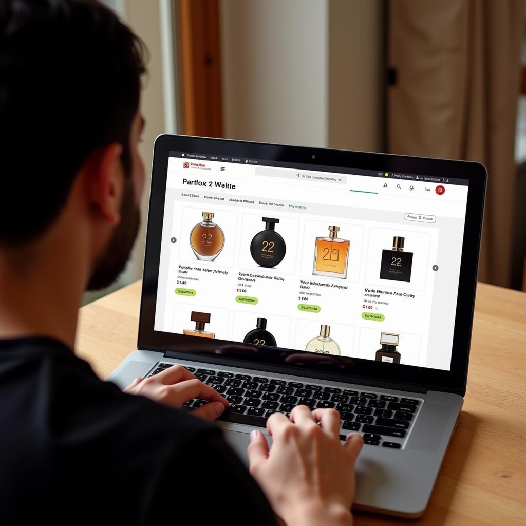 A Person Browsing 212 Perfumes on an Online Store in Pakistan