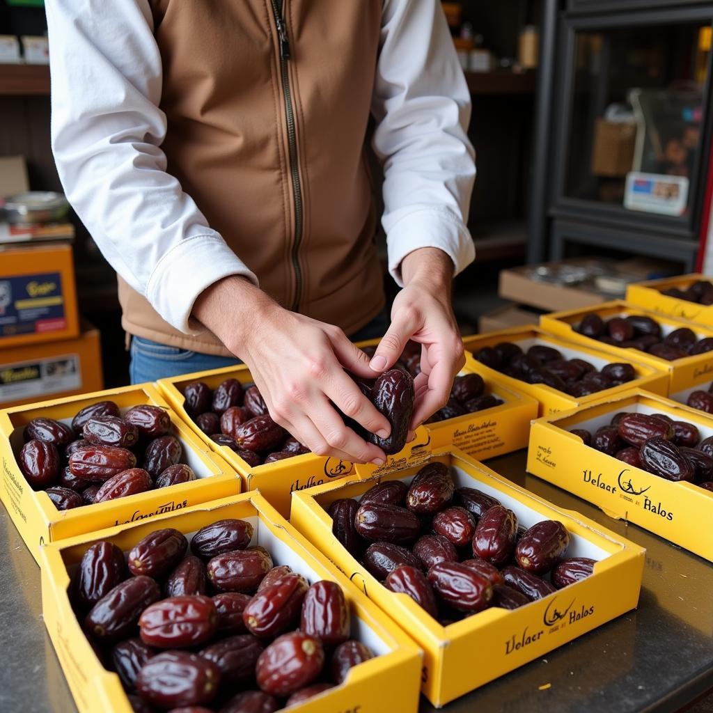 Packaging Iranian Dates for Sale