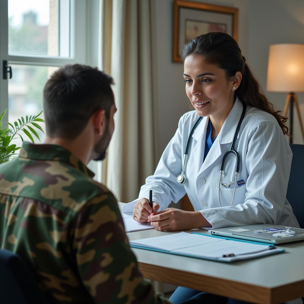 Pakistan Army Female Doctor Treating a Patient