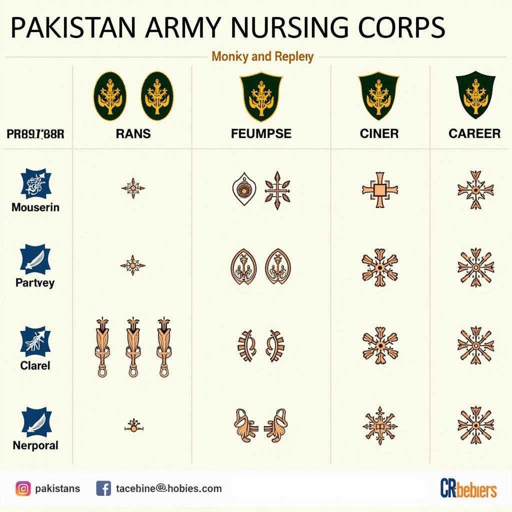 Pakistan Army Nursing Ranks and Insignia