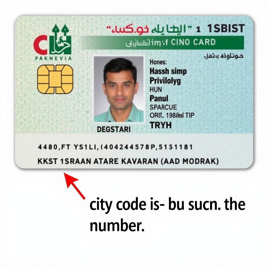 Example of a Pakistani CNIC Card