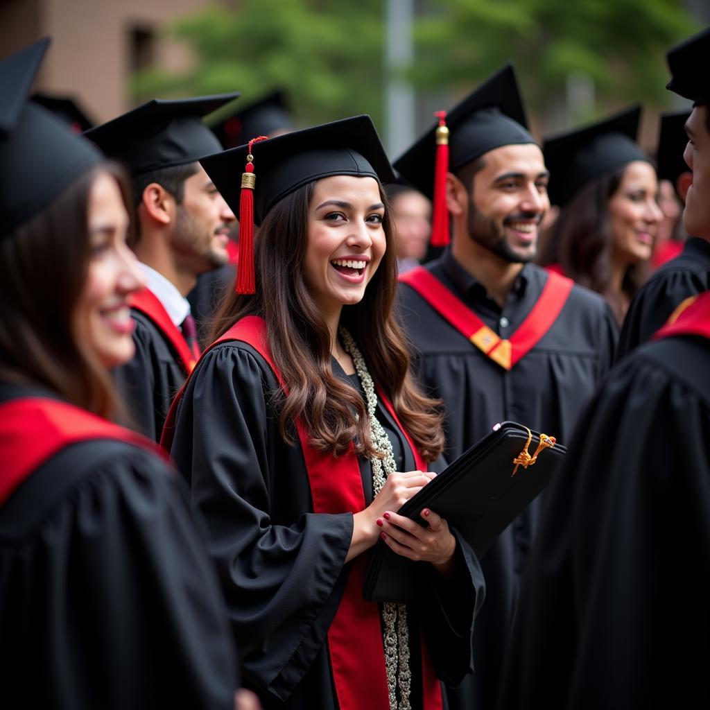 Pakistani students graduating from a Scottish university.