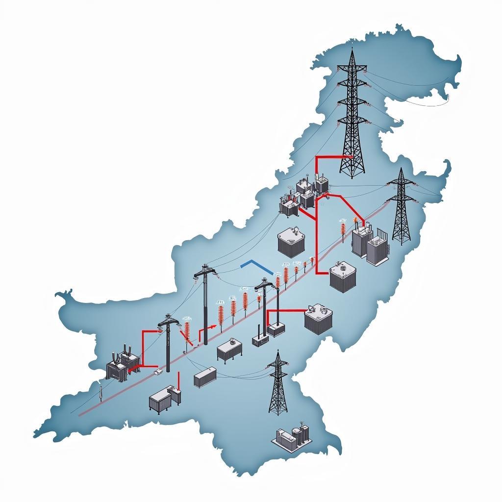 Three-phase voltage distribution network in Pakistan