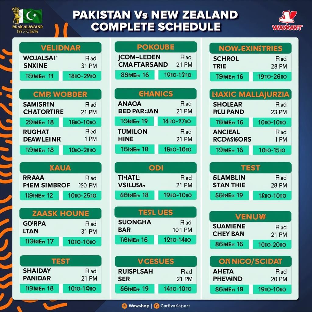 Pakistan vs New Zealand 2024 Schedule