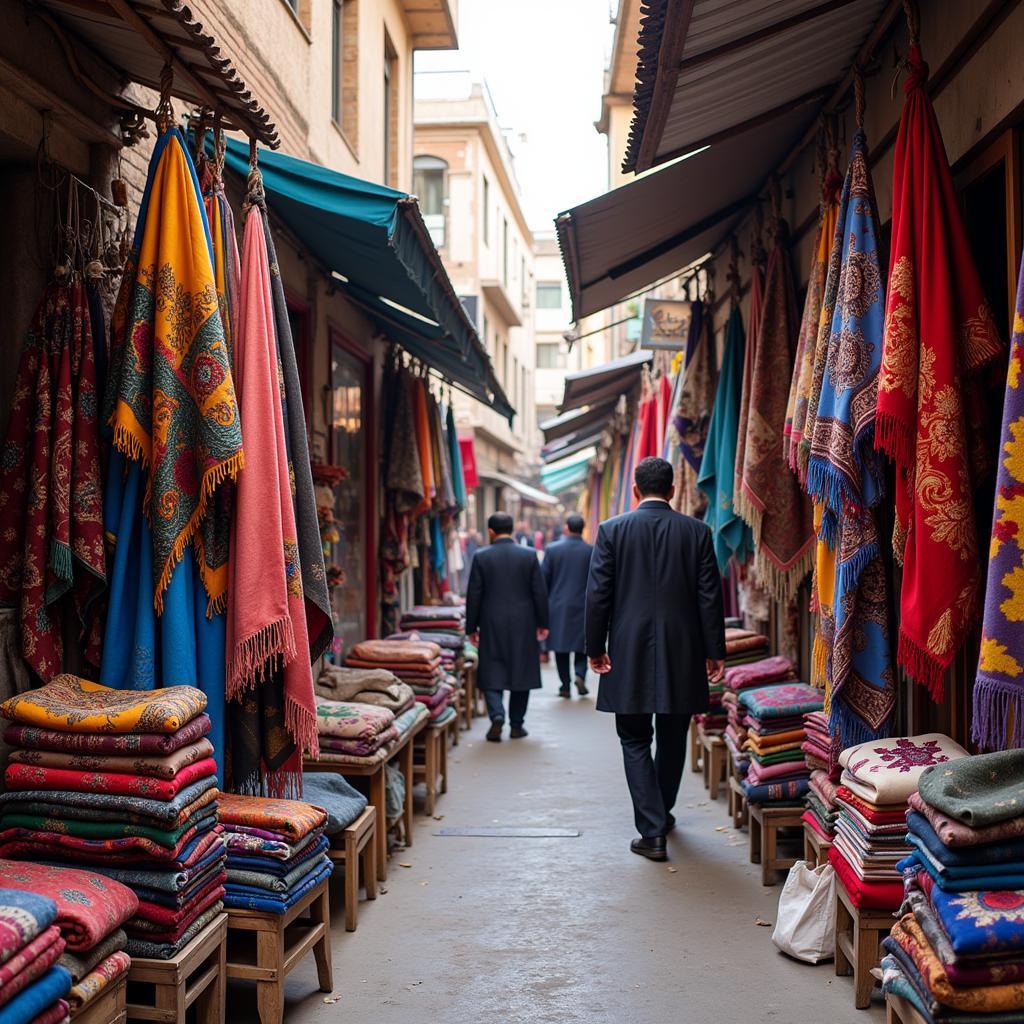 Wool Shawls in a Pakistani Bazaar