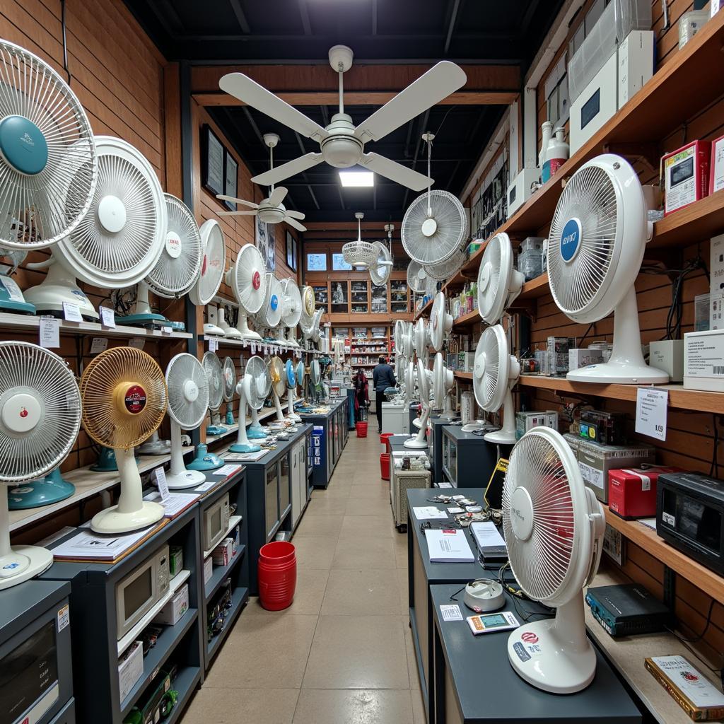 Pakistani Electronics Store Displaying Ceiling Fans