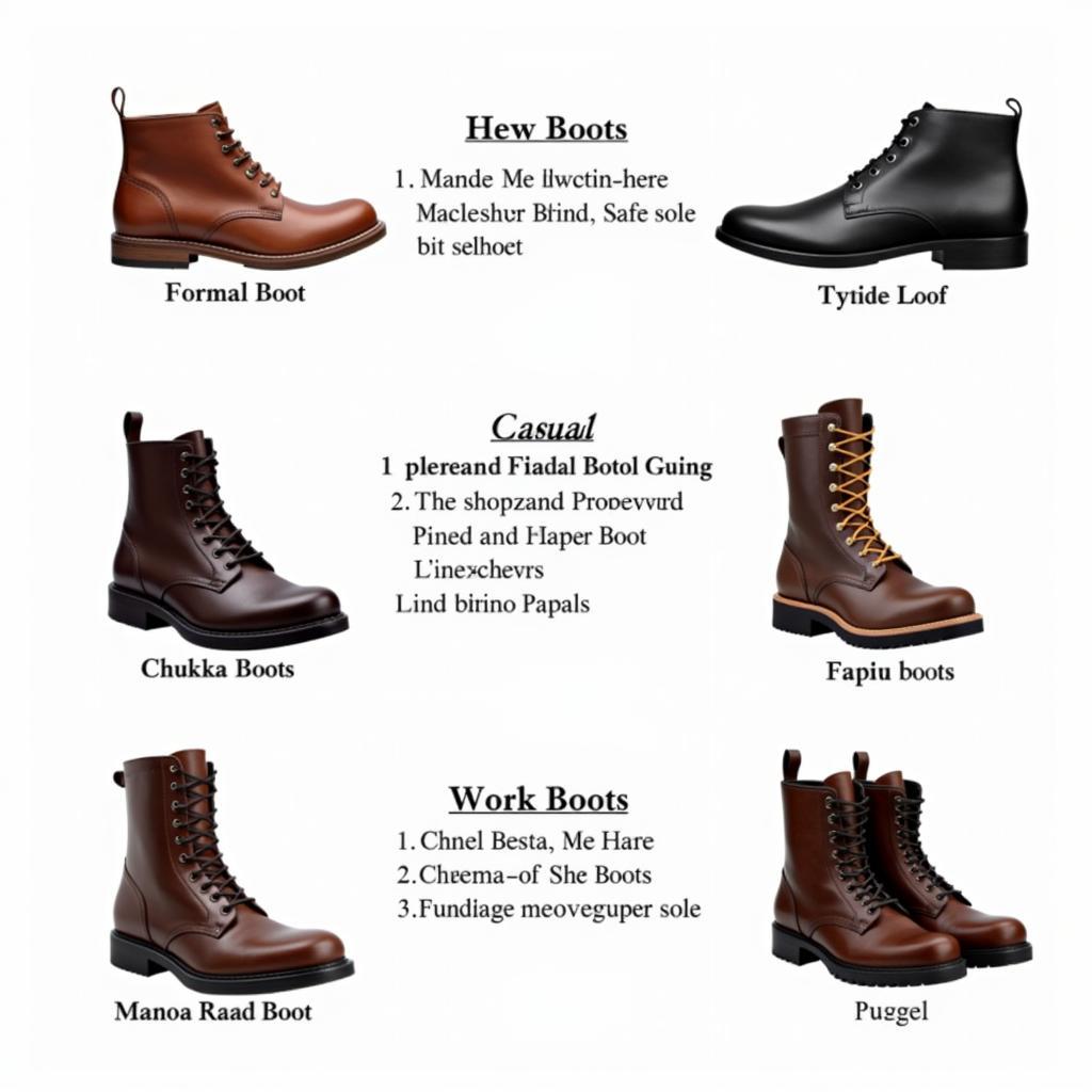 Various Men's Boot Styles in Pakistan