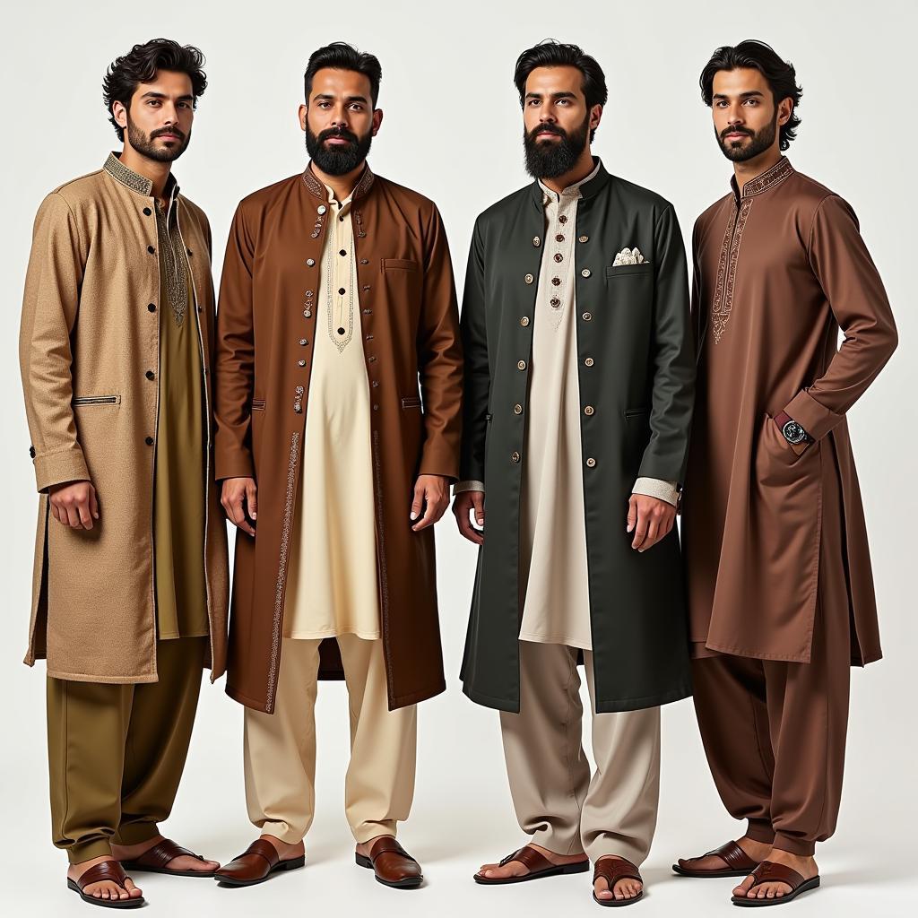 Pakistani Men in Traditional Shalwar Kameez