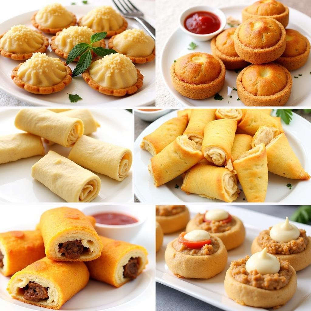 Assortment of Pakistani snacks made with puff pastry