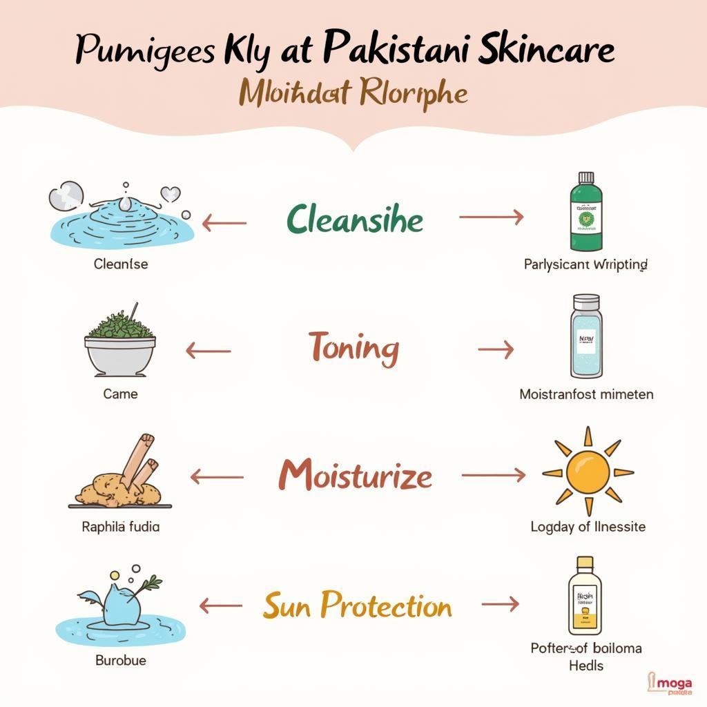 Steps of a Pakistani skincare routine