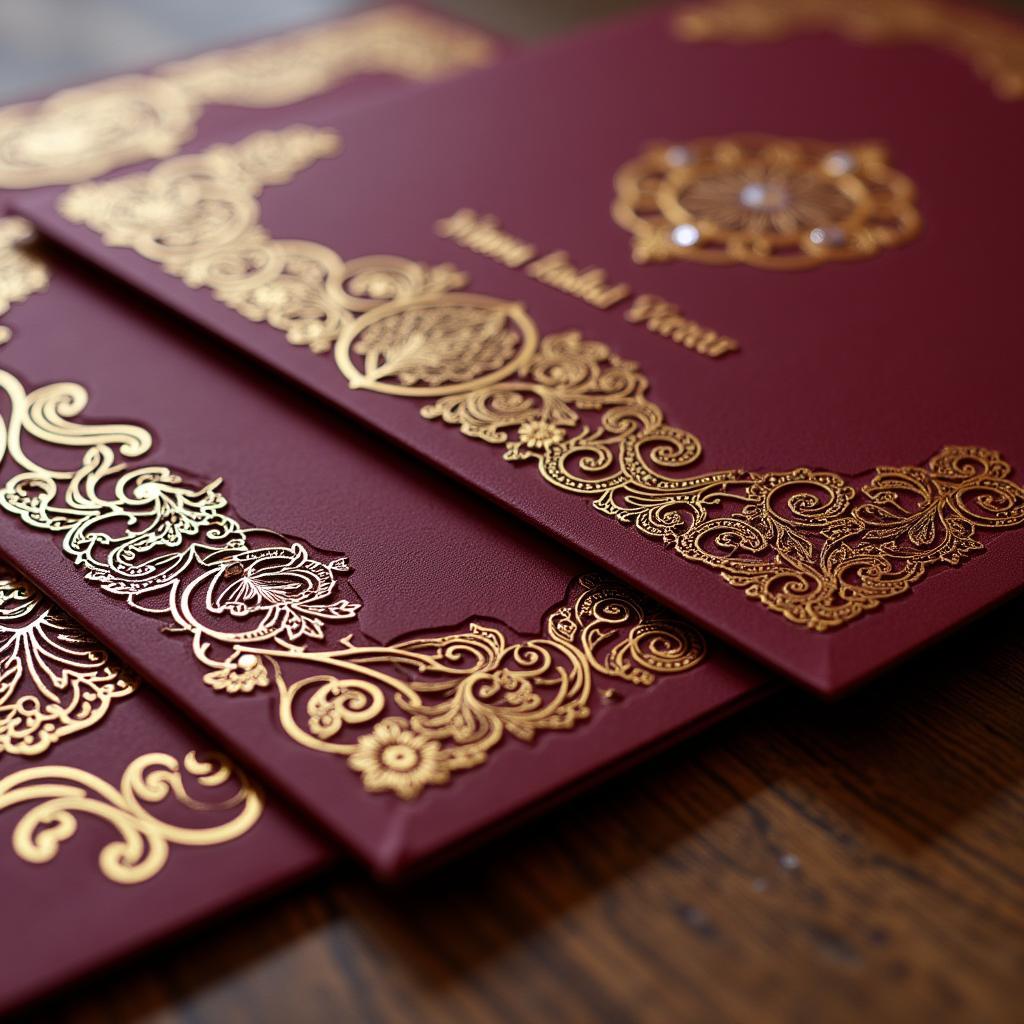 Traditional Pakistani Wedding Card Design with Intricate Motifs